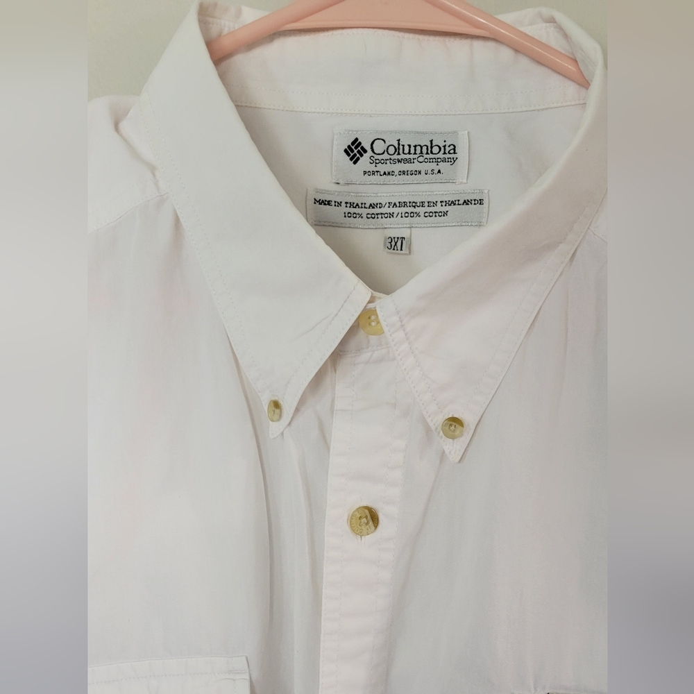 Columbia 3XT White Sport Shirt Button Down - Picture 3 of 6